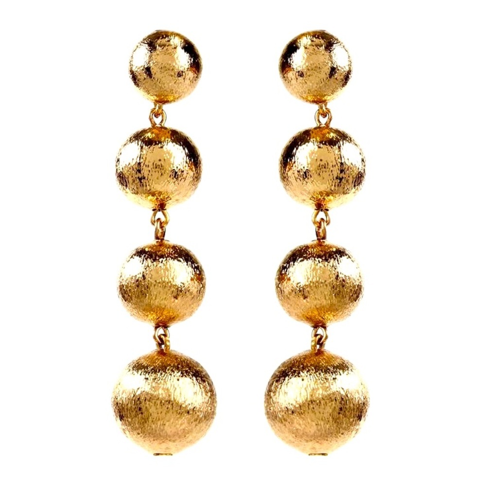 AMRITA Singh four ball drop gold earrings

 3 inches long